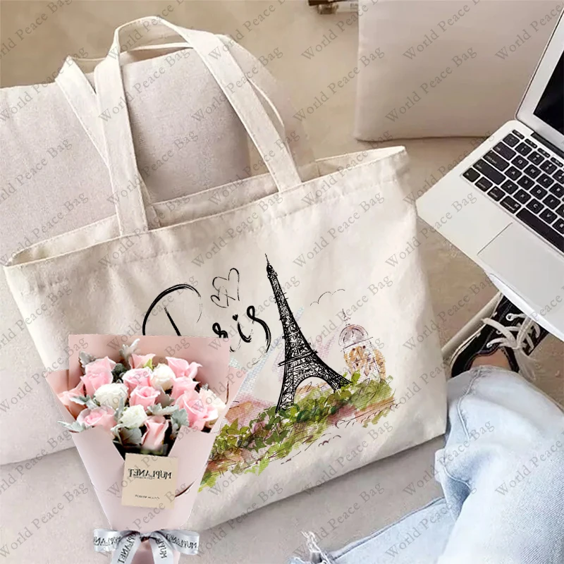 1 pc Paris Travel Gift Cosmetic Bag Paris Lovers Gift Italy Souvenir Watercolor Makeup Bag Girls Trip Gifts Favors Paris City