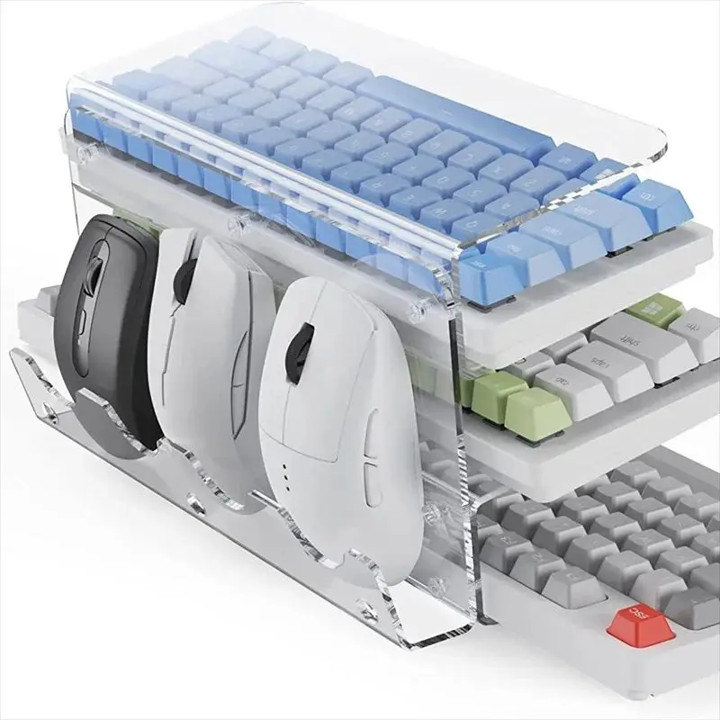 

Multifunctional Desktop Acrylic Tablet Holder for Computer Keyboard and Mouse Storage Suitable for Ipad Macbook Laptop Computers