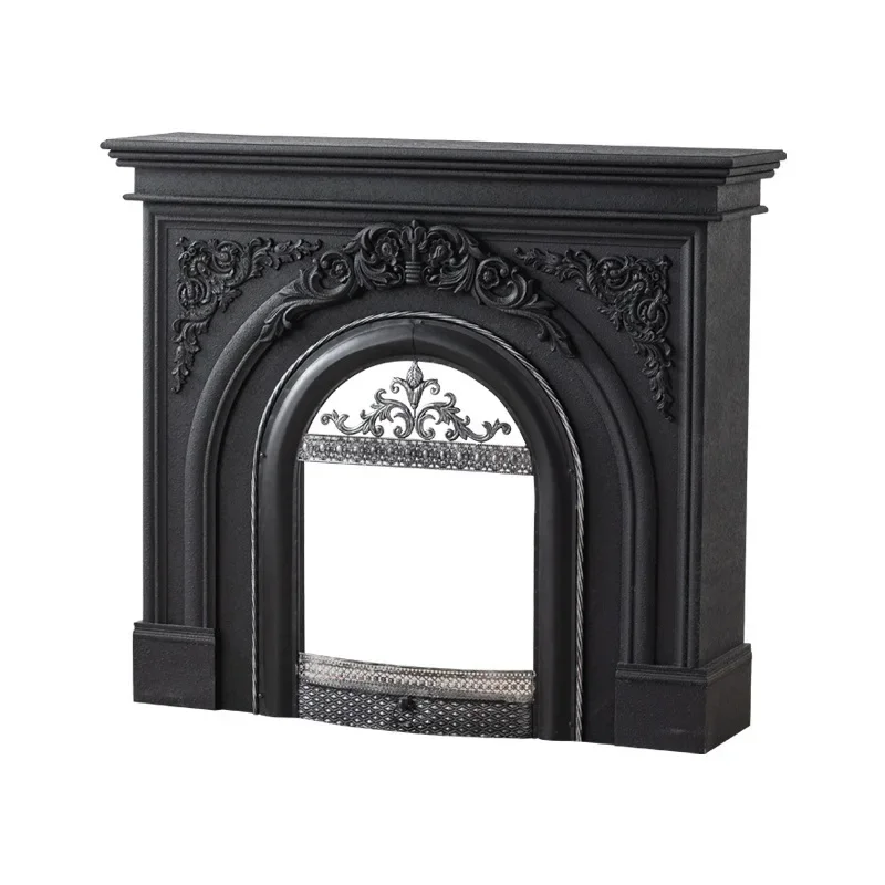 European wall-hung boiler retro hotel carving simulation fire mantel atmosphere light luxury locker