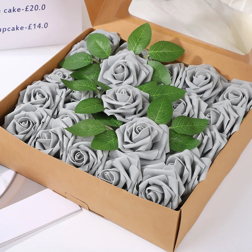 25 Stück künstliche Rosenblumen aus Schaumstoff, künstliche Blumen für Valentinstag, DIY-Geschenke, Ornament, Hochzeit, Heirat, Dekoration, Heimdekoration – Detail 17
