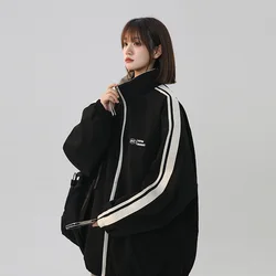 Y2K Oversized Jacket Women Autumn Korean Windbreaker Zip Up Sports Outerwear Female Streetwear Varsity Double Side Wear Coat