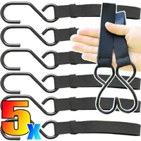 5kg Capacity Bike Cargo Hook Steel S Shape Adjustable Strap for Bicycle Scooter Handlebar Storage Grocery Bag Holder Commuting