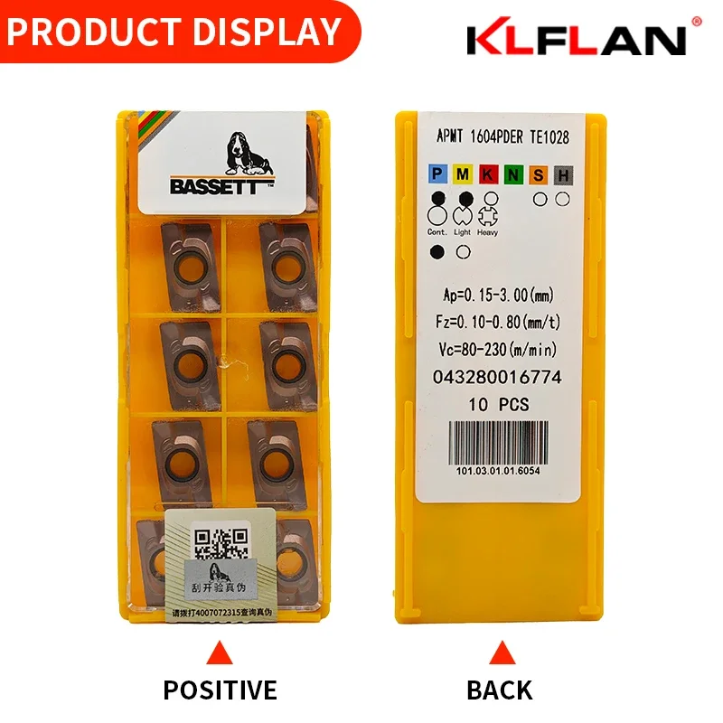 BASSETT RPMT10T3 RPMT1204 RPMW1204 RPMW1003 APMT1604 APMT1135 Inserts de fraisage haute dureté carbure cémenté CNC moule insert