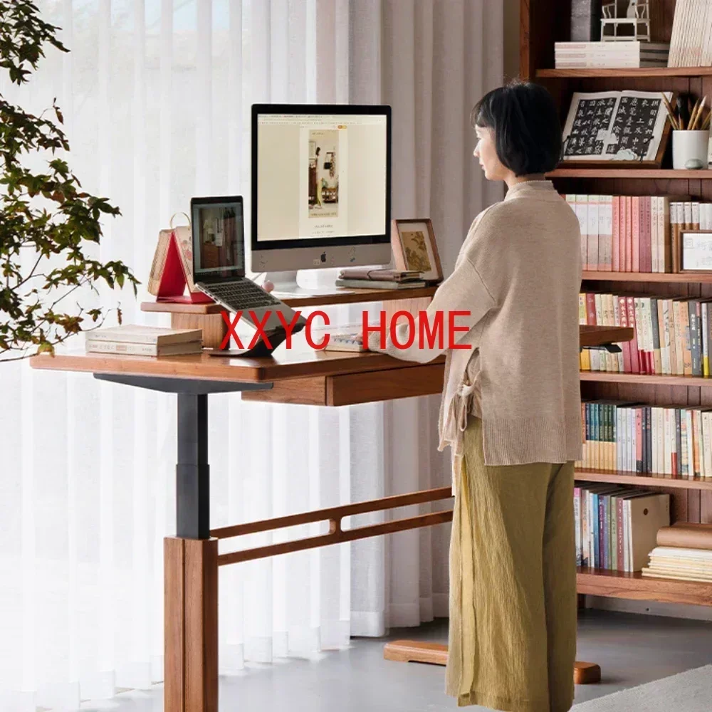 

Solid Wood Electric Lifting Table Desk Smart E-Sports Table Home Elm Desk