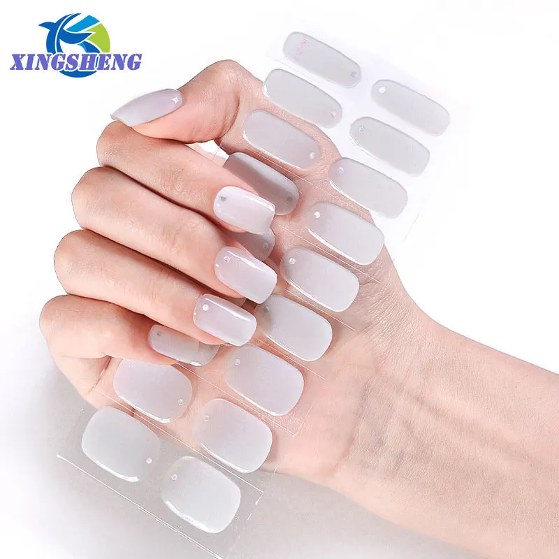 Semi Genezen Gel Nail Stickers Fashion Nail Wraps Self Adhesive Manicure Decoracion Nail Strips Nail Sticker Nagel Benodigdheden