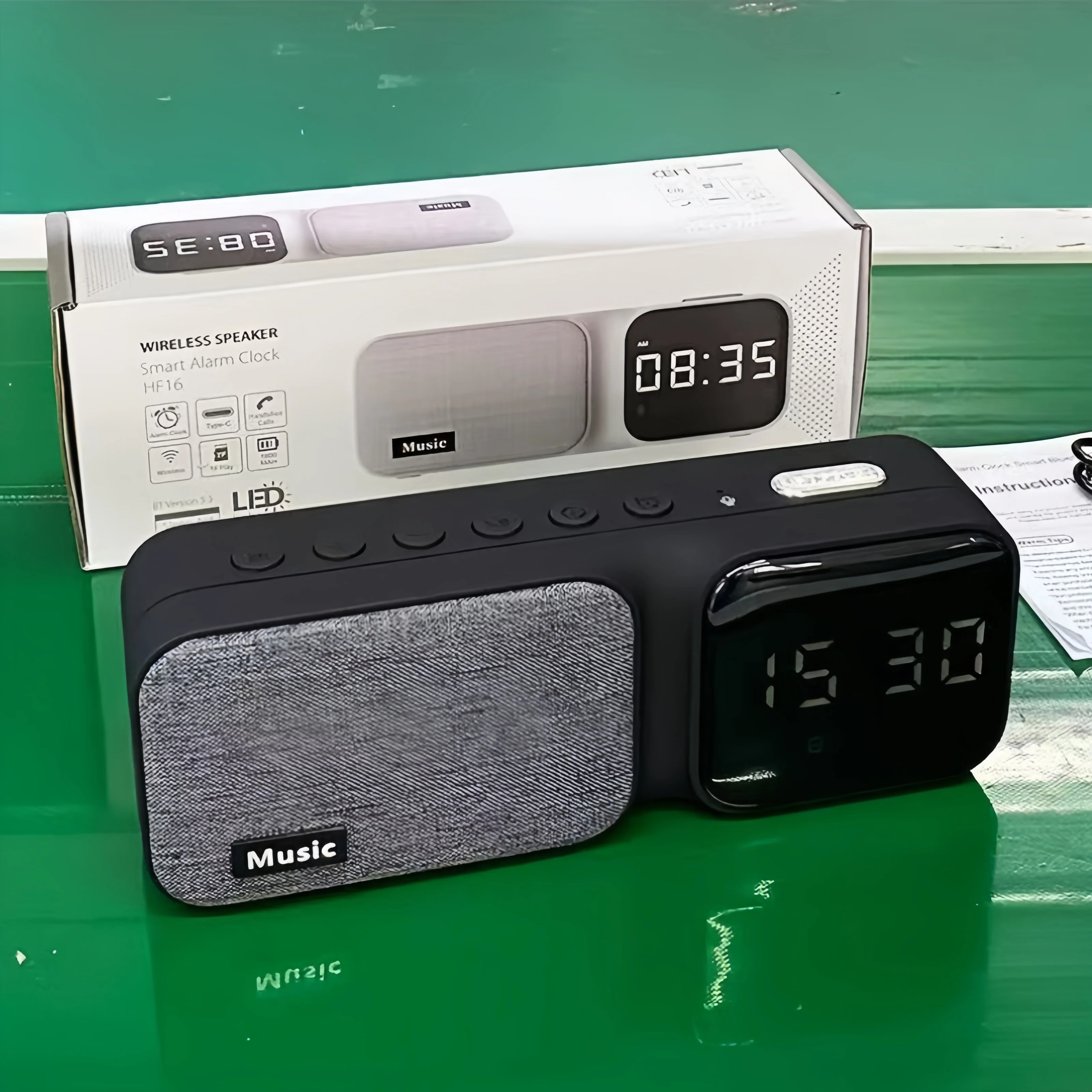 

Будильник для спальни, офиса, цифровые часы с Bluetooth-динамиком, FM, маленький будильник для тяжелых сна, взрослых, подростков, детей