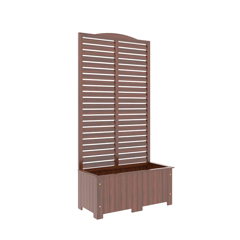 

Outdoor flower box, preservative wood flower stand, can be planted, vine stand, garden fence, grid fence, courtyard arrangement,