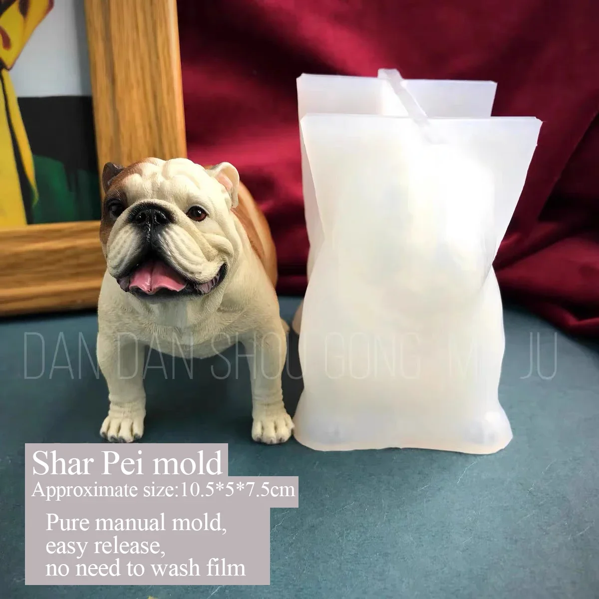 French Bulldog Silicone Mold, Aromatherapy Plaster, Handmade, DIY, Three-Dimensional Mold, Cute, Drop Glue