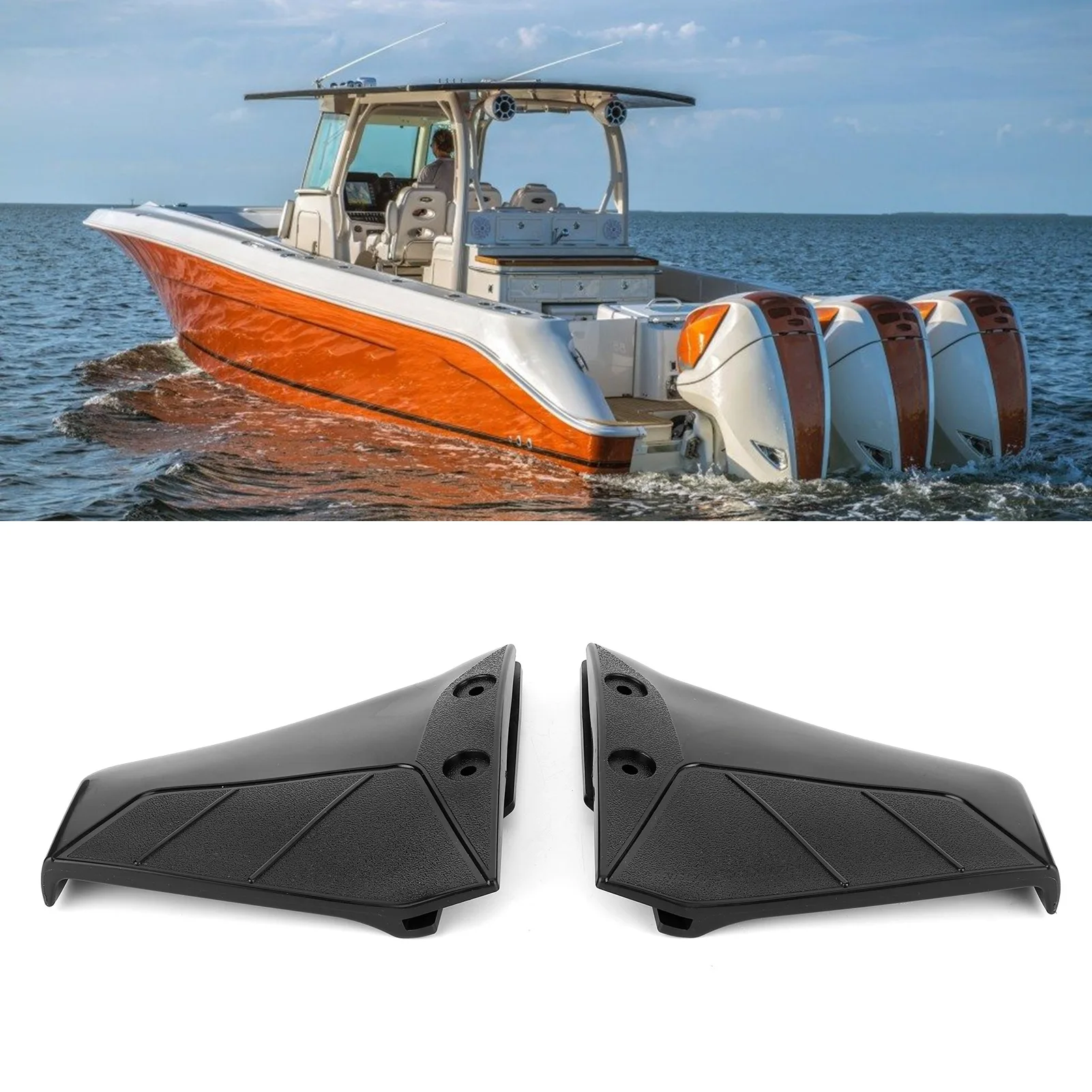 Hydrofoil Stabiliser Pair Small Hydrofoil Boat Motor Stabiliser Enigne Components for 4‑50HP Outboard with  Nut Boat Parts