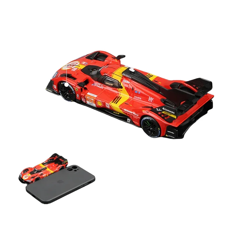 Diecast alloy car model 1:43 499p Le Mans racing car model Boy's car toy Collection Display for a child's birthday toy gift.