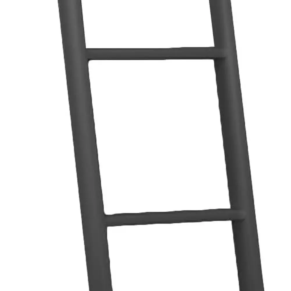 سلم أمان معدني أسود بطول 1.55 متر للأسرة العلوية والمركبات الترفيهية والعلية والقوارب - مثالي للأطفال وكبار السن