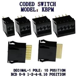 KBPM BCD 0-9 8421 coding switch 0-9 code toggle switch 1/2/3/4 digital switch 11/5 contacts