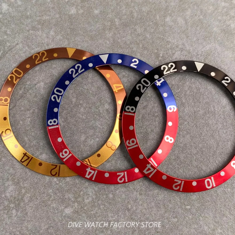 Schräge Uhr Lünette Einsatz Aluminium Ring Zubehör für gmt sub 40mm Herren uhr 38mm * 30,5mm schwarz blau grün rot lila Teile