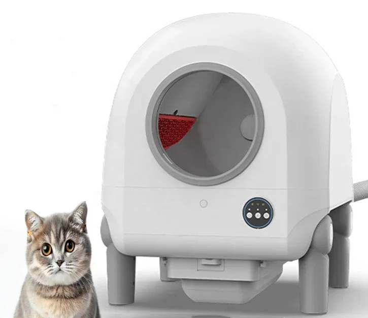 

New Design Air Circulation System Self Cleaning Kitty Litter Box Odor Removal APP Camera Safe Automatic Cat Litter Box