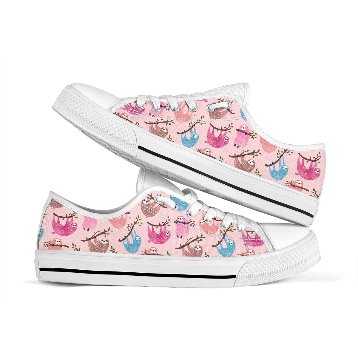 Rosa Cartoon Faultier Design Marke Designer Leinwand Turnschuhe leichte atmungsaktive flache Schuhe für Frauen Student tägliche Schuhe