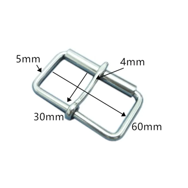 60mm Pin Belt Buckle 36mm Stainless Steel Bag Holder Roller Buckle Rectangle Garment Accessory