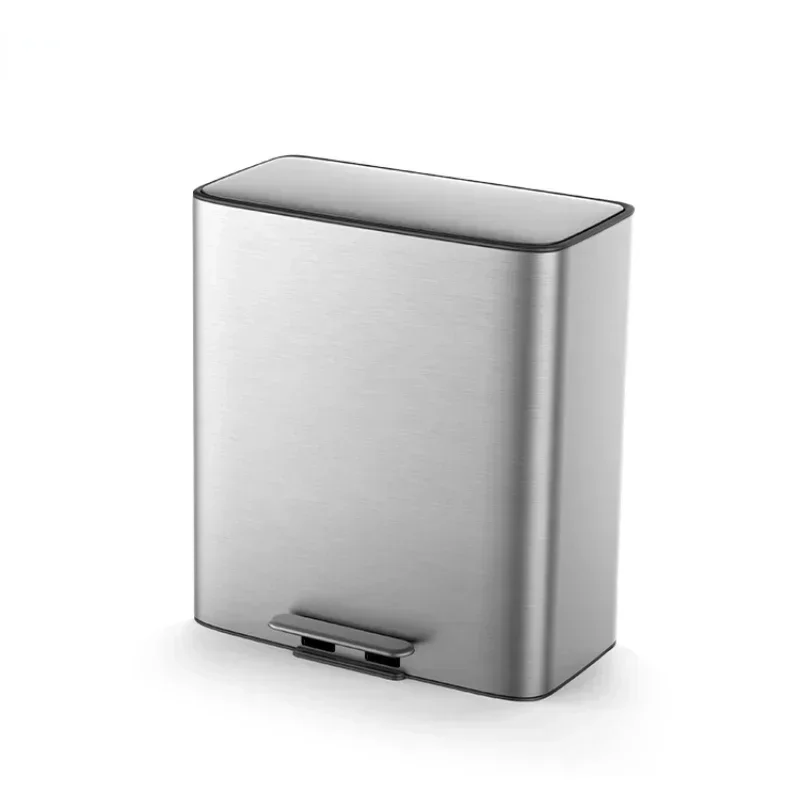 Hot Sales28L*2 Stainless Steel Soft Close Living Room Office Square Pedal Trash
