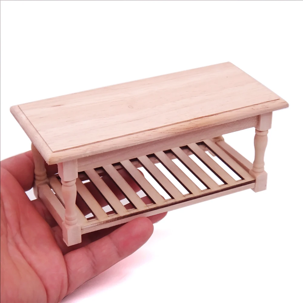 

1/12 миниатюрные аксессуары для кукольного домика, мини-деревянный стол, имитация кофейного чайного столика, модель игрушки для украшения кукольного дома ob11