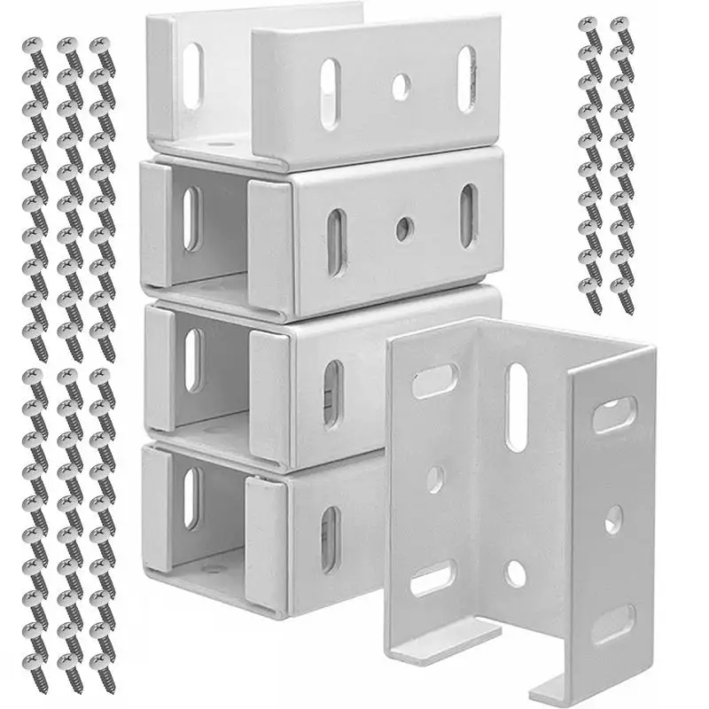 

Fence Panel Brackets 8pcs Aluminum Rails Brackets Kit With Screws Metal Fence Mounting Brackets Replacement Connecting Panel To