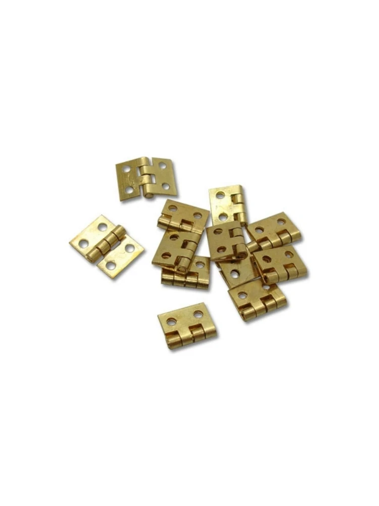 10Pcs Miniature Micro Hinge Pure Copper Hinge Hardware Jewelry Box Brass 2-Fold Small Page 8*10mm
