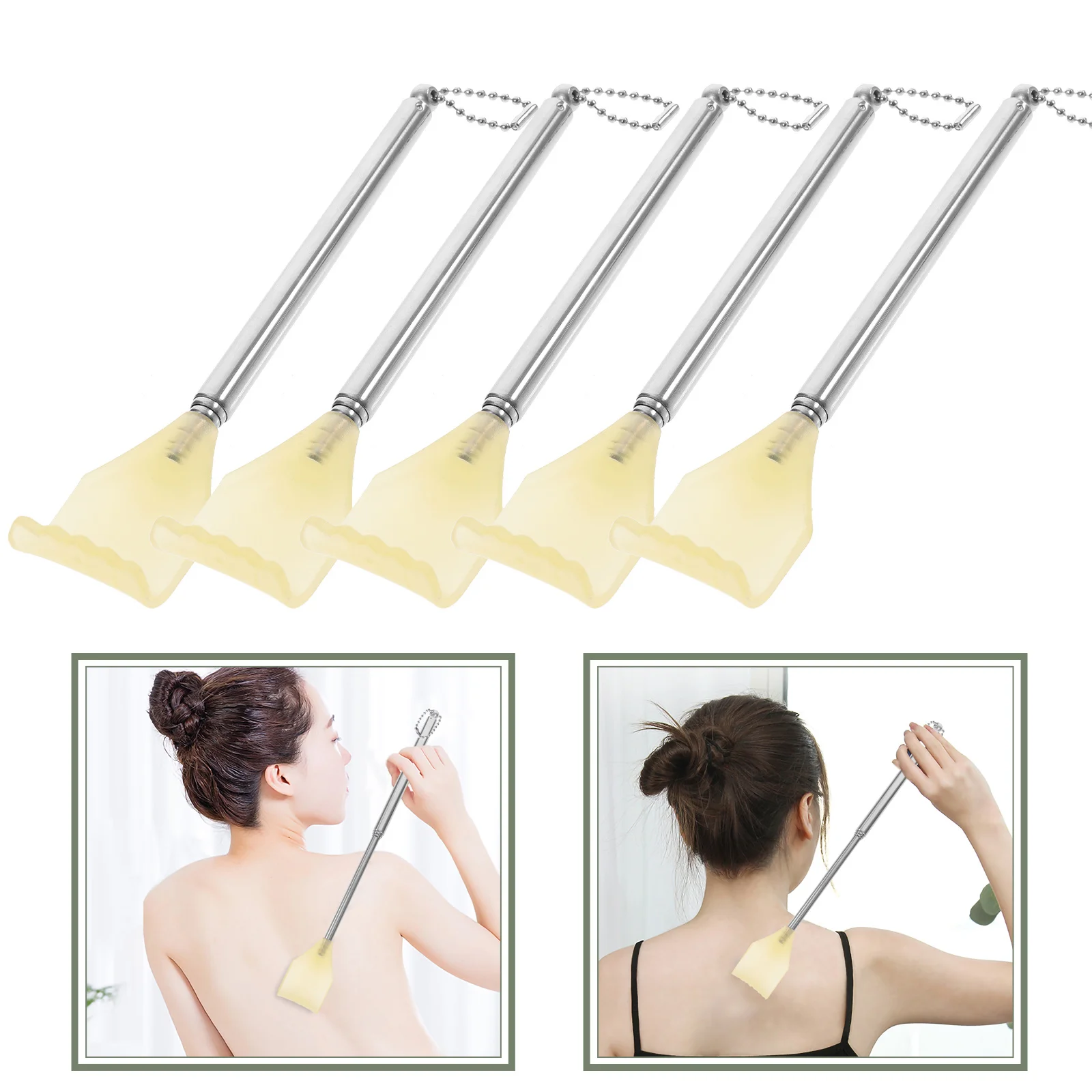 

10Pcs Back Scratcher Stainless Steel Retractable Long Handle Skin Itching Scratch Stick Back Relax Massage Tool