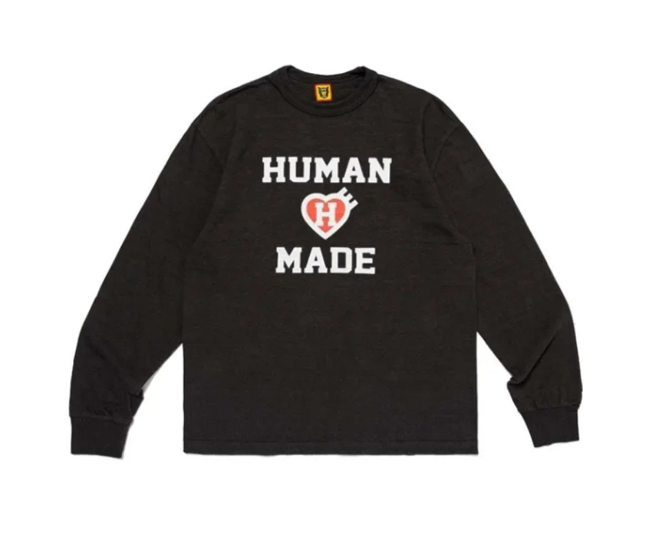 2026 Human Made Heart Graphic L/S Tee Relaxed Fit Couple 100% Cotton Streetwear