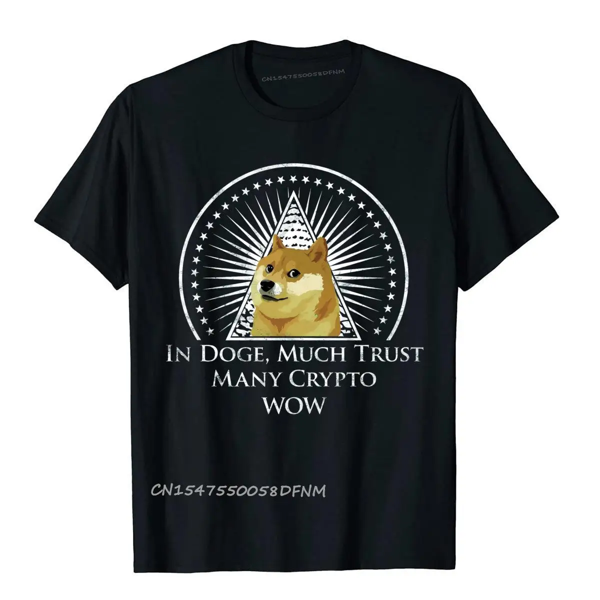 In Doge Much Trust Many Men Designer Simple Style Tops Shirt Premium Cotton Top T-Shirts Japan Style