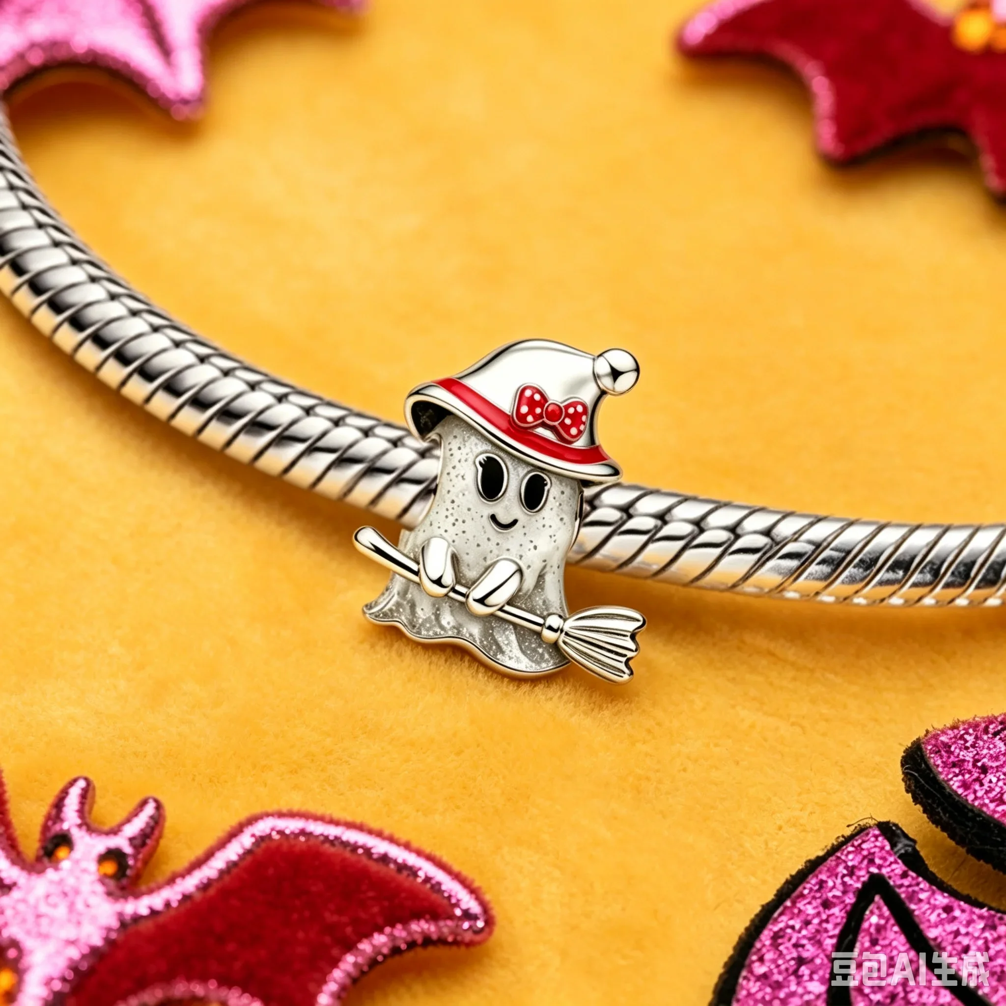 2026 925Sterling Silver Luminous Pumpkin Ghost Charm Bead DIY Original Bracelet Necklace for Women Halloween Party Jewelry Gift