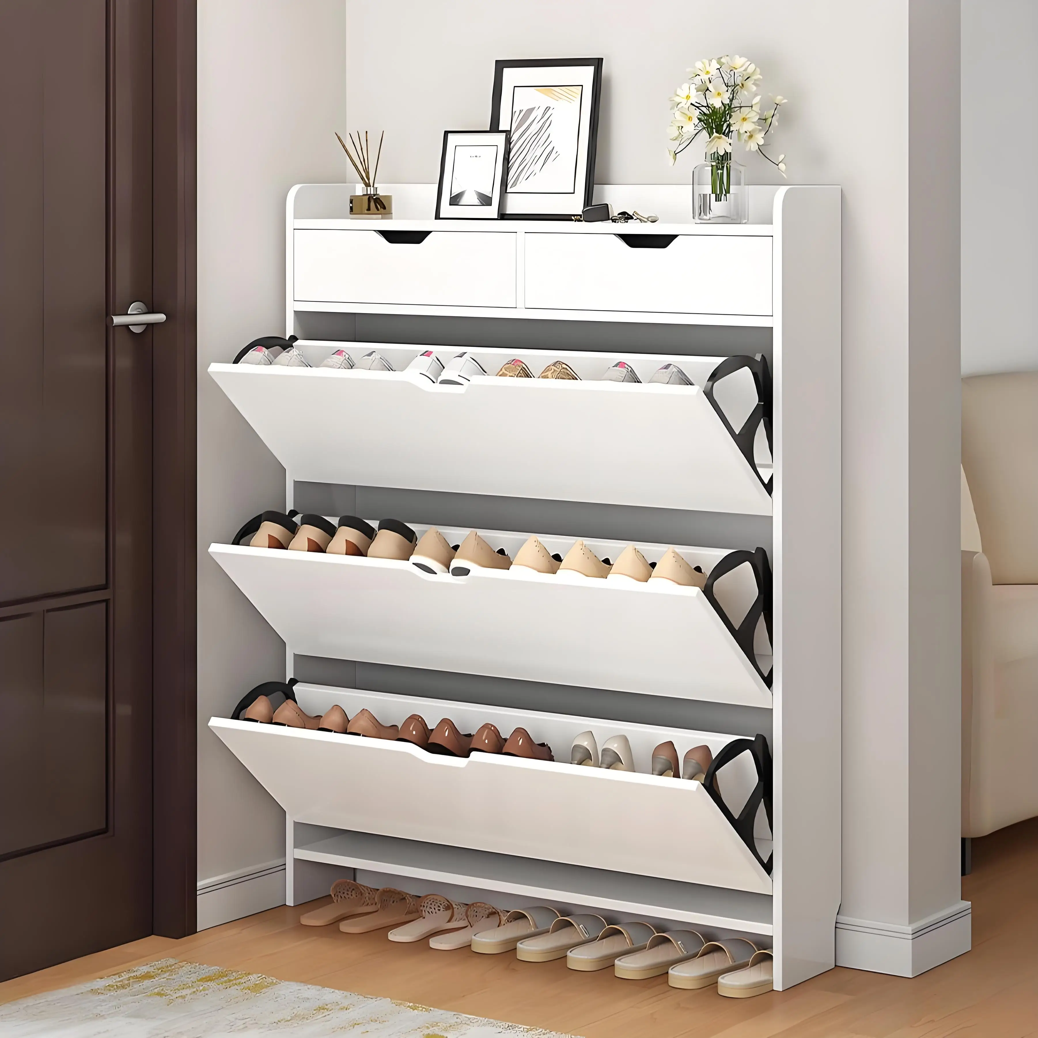 

Wide range of styles and sizes Modern Wooden Flip Rotary Shoe Rack Cabinet Design Bracket Home Furniture