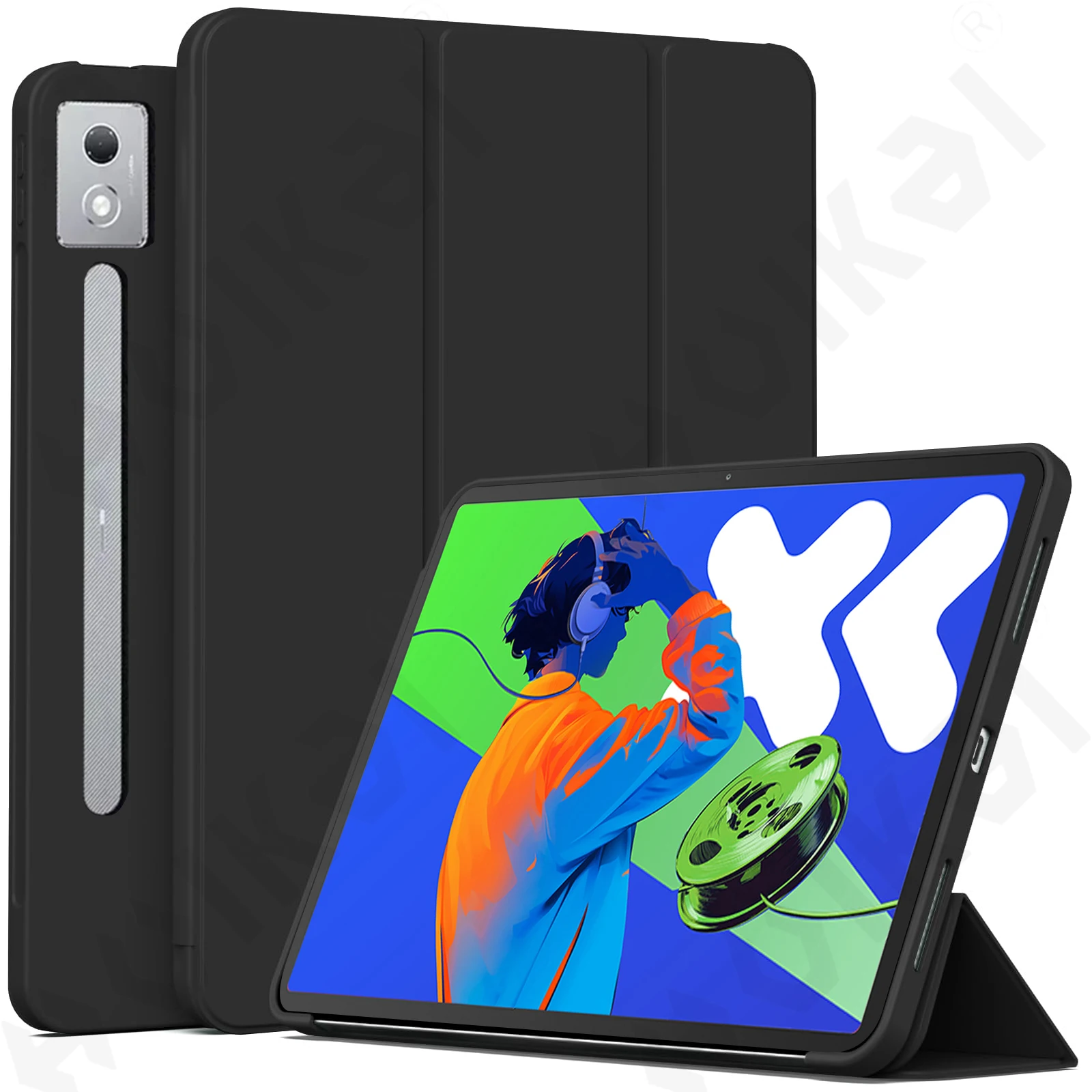 

Case for Lenovo Xiaoxin Pad 11 Pro 12.7 2025 M11 10.1 Slim Translucent Back Tri-Fold Stand Tablet Pen Charging Auto Wake/Sleep