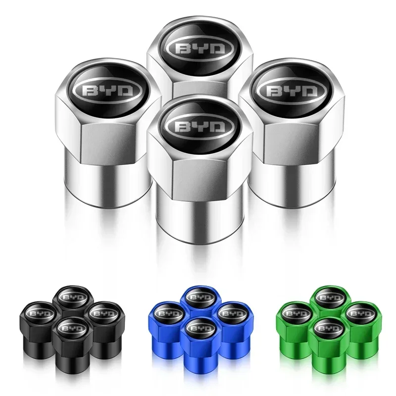 

4Pcs Metal Car Logo Wheel Tire Hex Valve Caps Stem Case Covers For BYD All Model S6 S7 S8 F3 F6 F0 M6 G3 G5 G7 E6 L3 Accessories