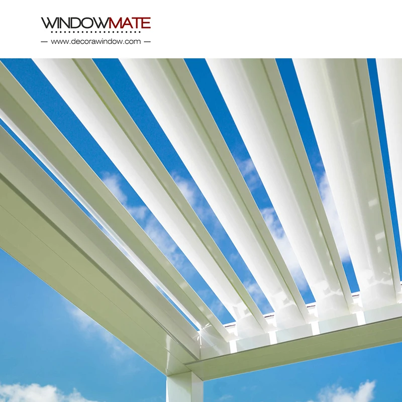 

Outdoor Automatic Aluminium Waterproof Pergola Louver Retractable Louvered Roof System
