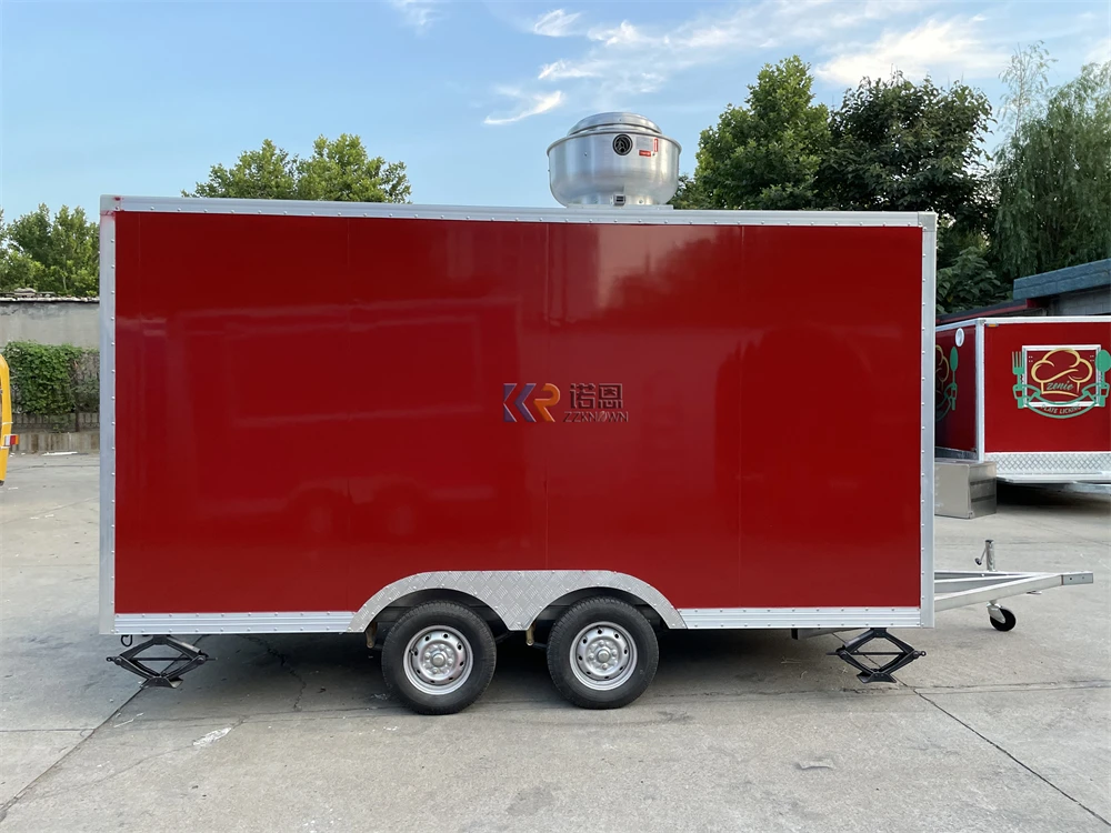 Desain pintar gerobak makanan dokumen mobil Trailer pembelian Remorque truk makanan sepenuhnya dilengkapi dapur untuk dijual di Amerika