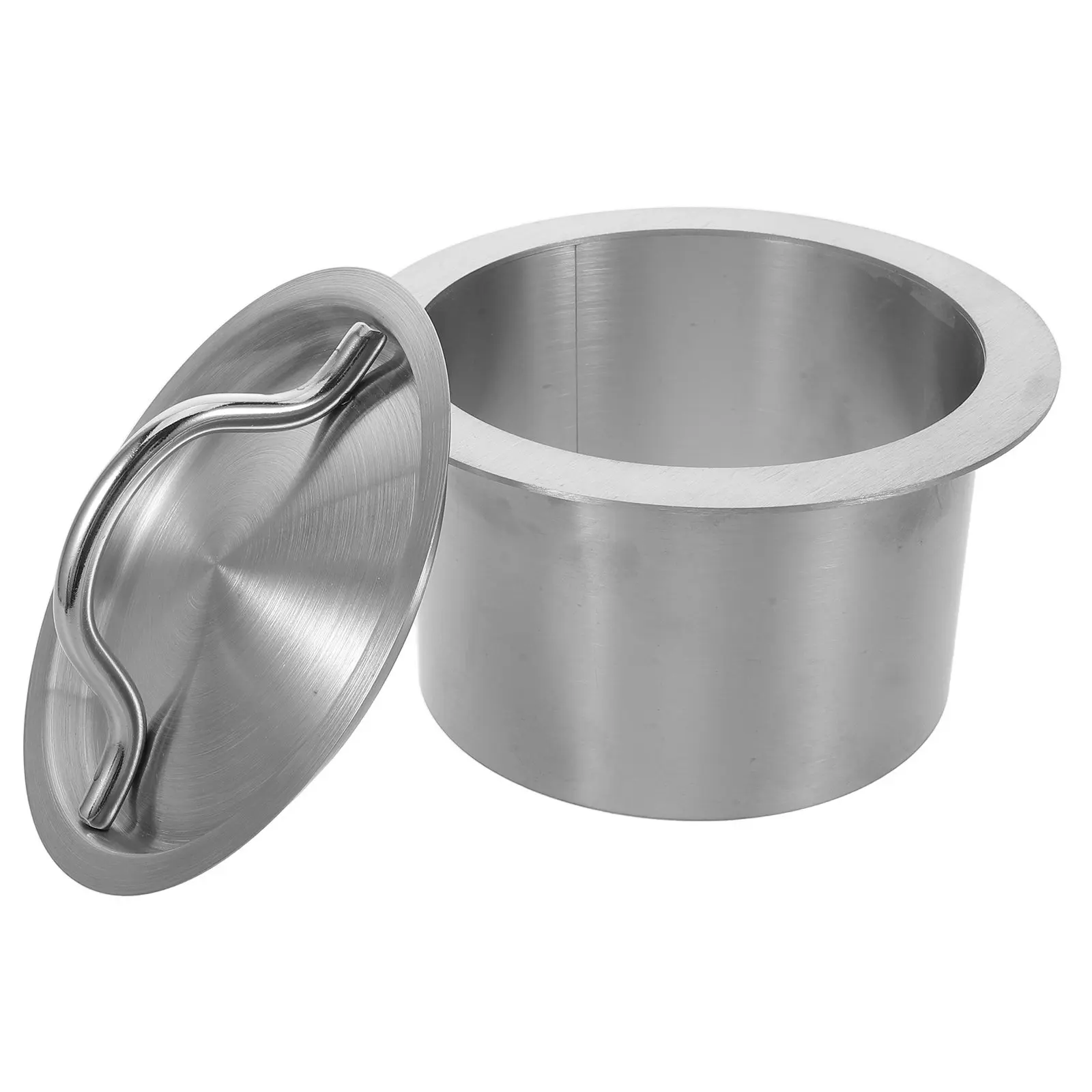 Built-in Countertop Embedded Trash Hole Cover Round Flush Mount Recessed Garbage Lid Kitchen Trash Chute Stainless Steel Insert