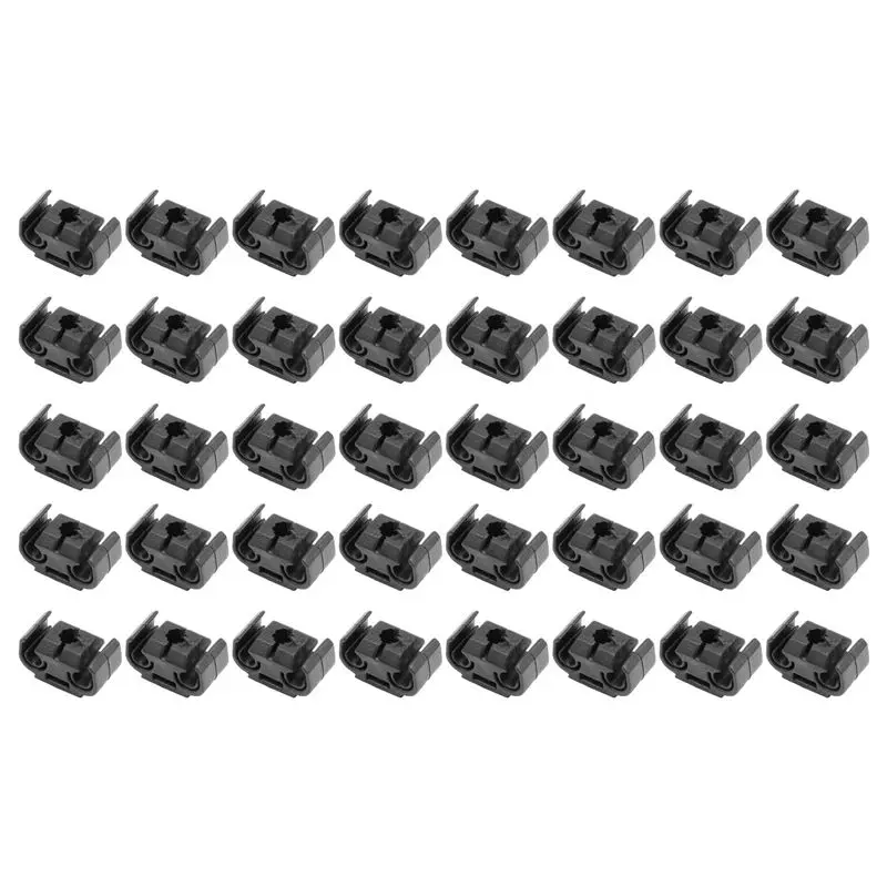 A48P-200PCS 2 Point Brake Pipe Line Retaining Clip Holder Bracket 811611797 Double Conduit Base Brake Cable Clip 4.75Mm Black