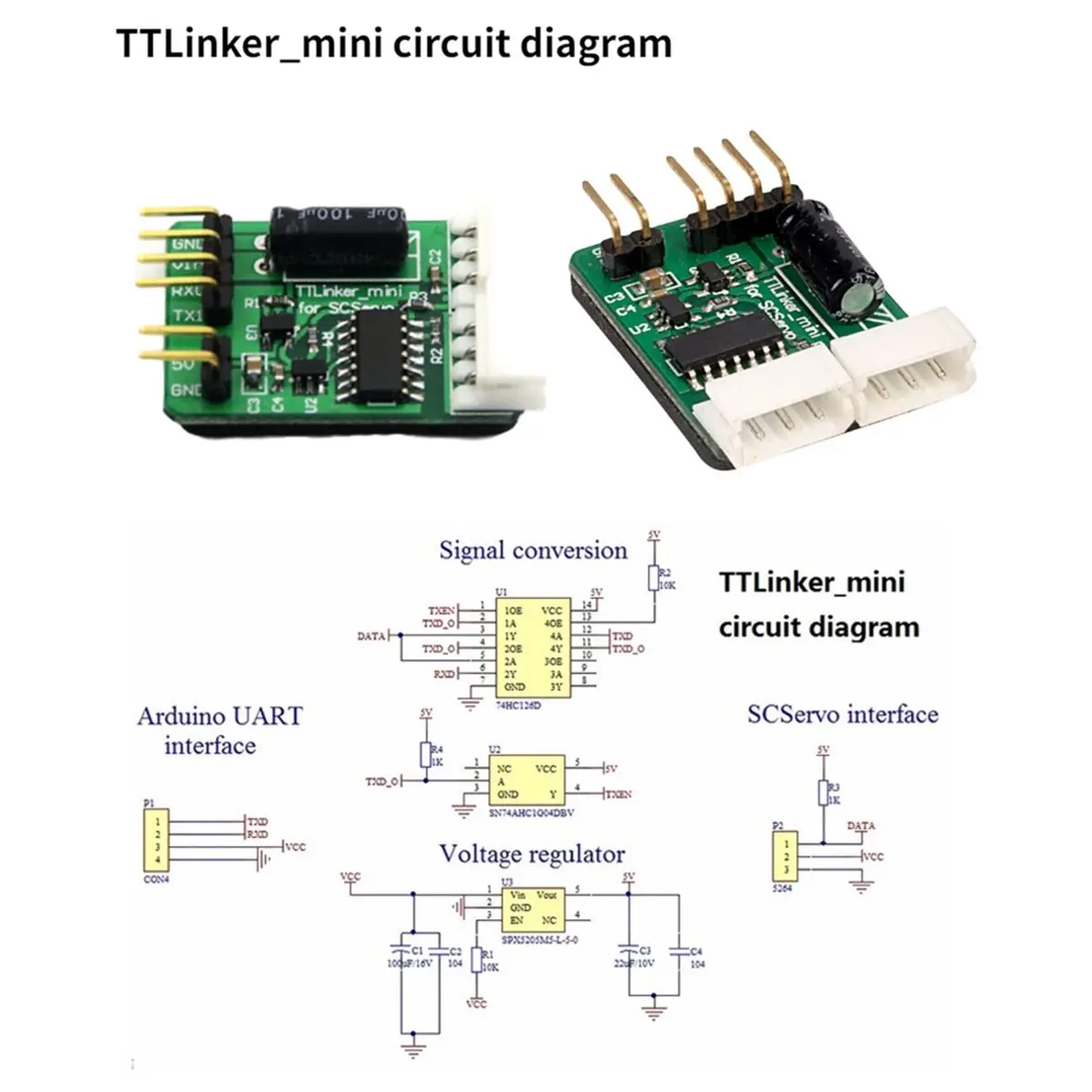 THANKSGIVING DAY TTLinker Mini Board Mini Signal Conversion Board Between for Arduinos Scservo Servo Robot Application