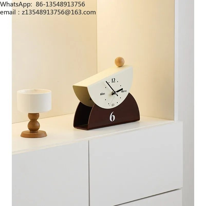 Home light luxury desk clock creative ornament TV cabinet clock pendulum table