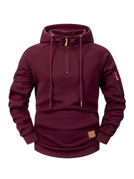 2025 Autumn/Winter Men's Hoodie Fashion Casual Sports Hoodie Retro Harajuku Long Sleeve Zipper Multi Pocket Loose Street Wear 5