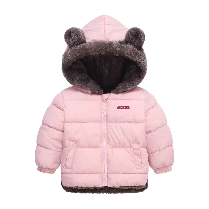 Gepolsterte warme Mäntel für Kinder, Winterjacken aus dickem Fleece mit Kapuze, Baumwolljacken für Herbst, Jungen und Mädchen, Kaschmir-gepolsterter Schneeanzug, 2-6 Jahre