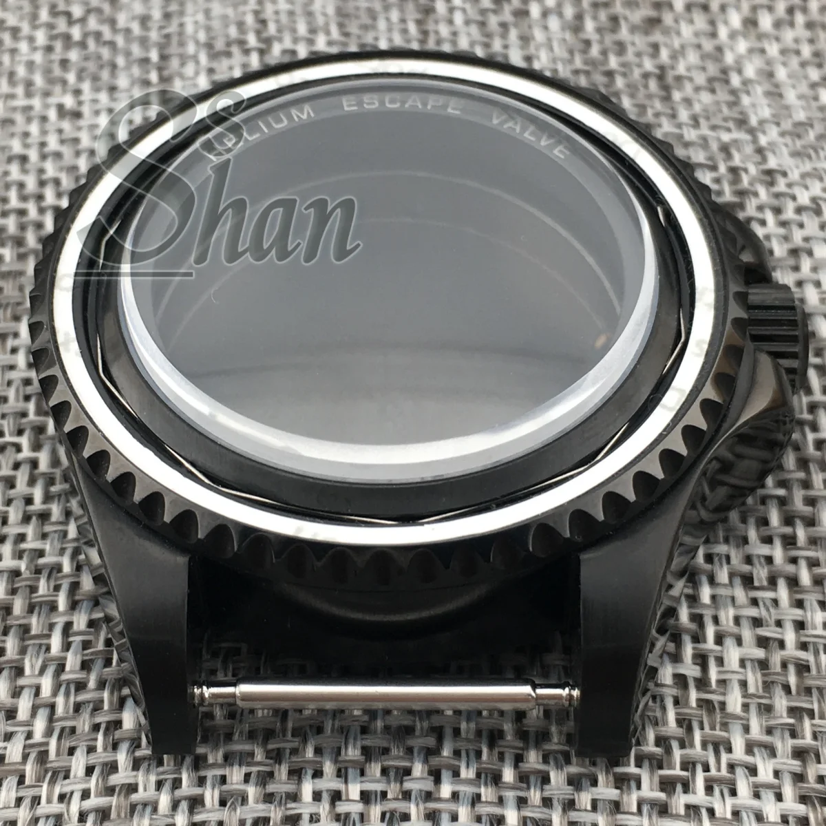 حافظة سوداء فريدة من نوعها للرجال مقاس 43 مم وإطار من السيراميك مناسبة لزجاج الياقوت NH34 NH35A NH36 4R35 4R36 NH39