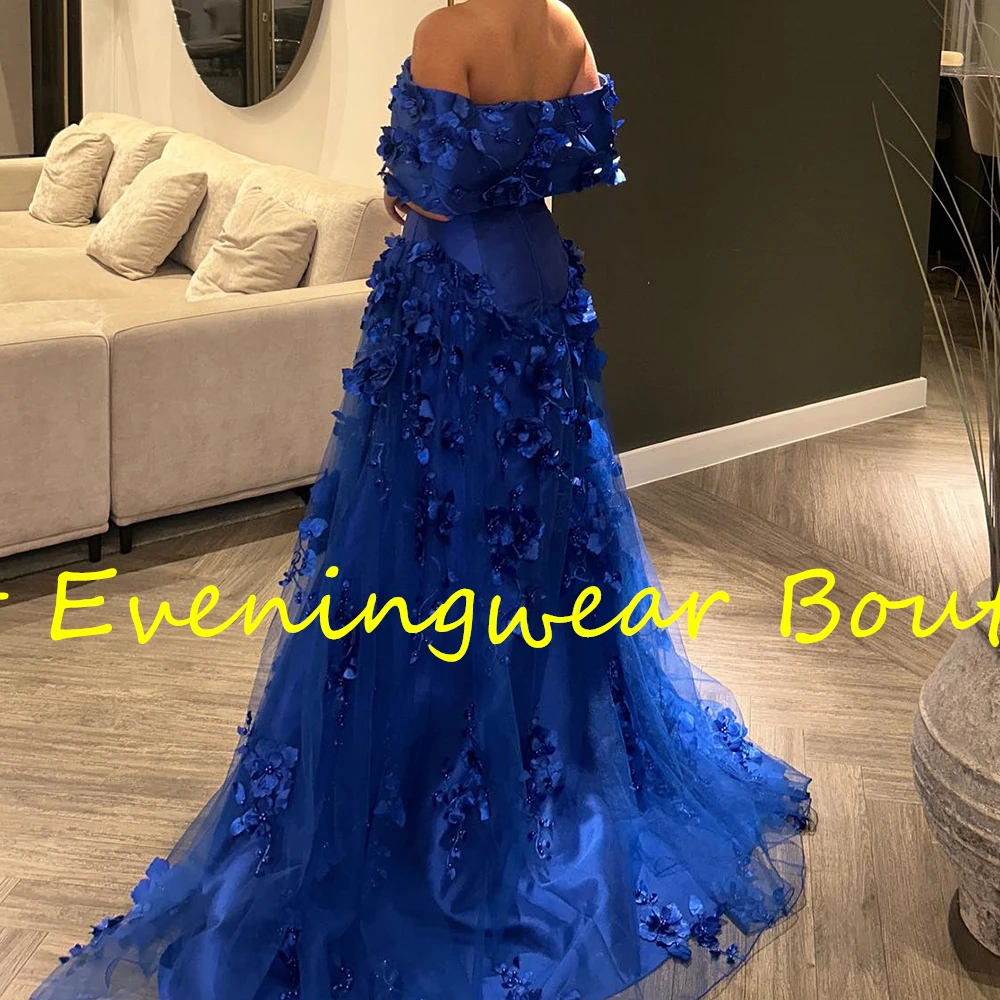 Customized Modern A-Line Floor Length Strapless Off the Shoulder Organza Appliques Crystal Evening Dress Classic платье вечернее