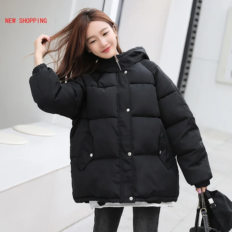 2022 Winter Women Coatpurple Oversize Parka Coat White Warm Thick Down Cotton Jacket Female Loose Hooded Padded Women Jackets