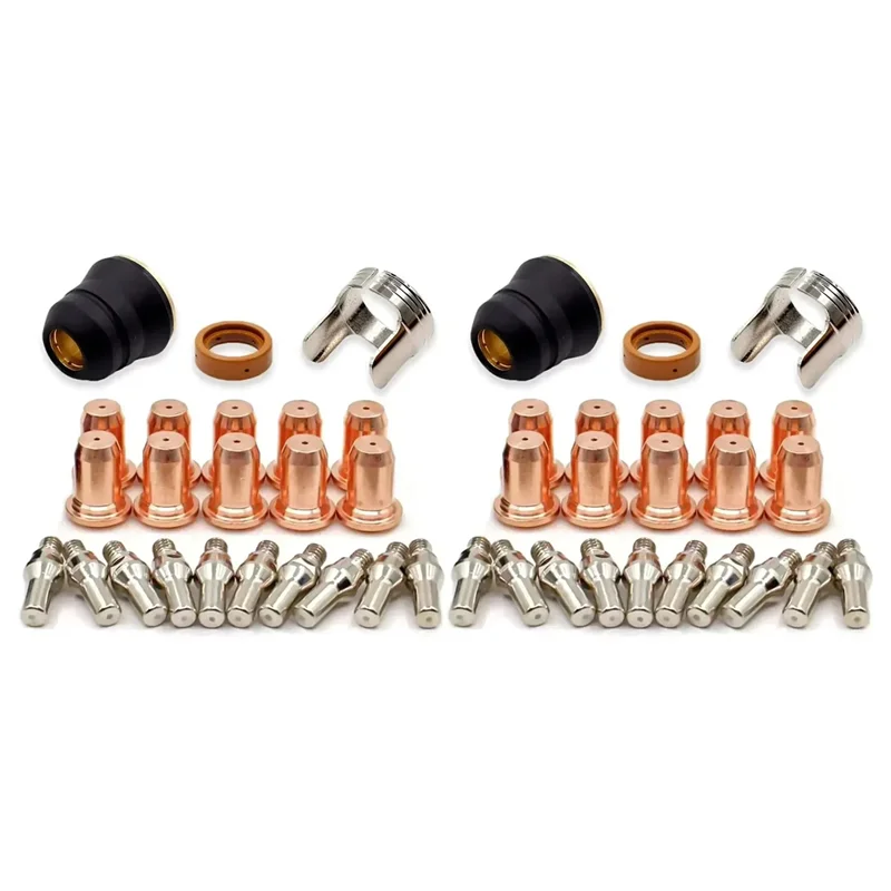 

【ФЕРИТИЙ!】46 шт. PT-60 IPT-40 PT40 Наконечник плазменной резки 1,0 мм 51313 Электрод 52582 Фонарик для плазменной резки