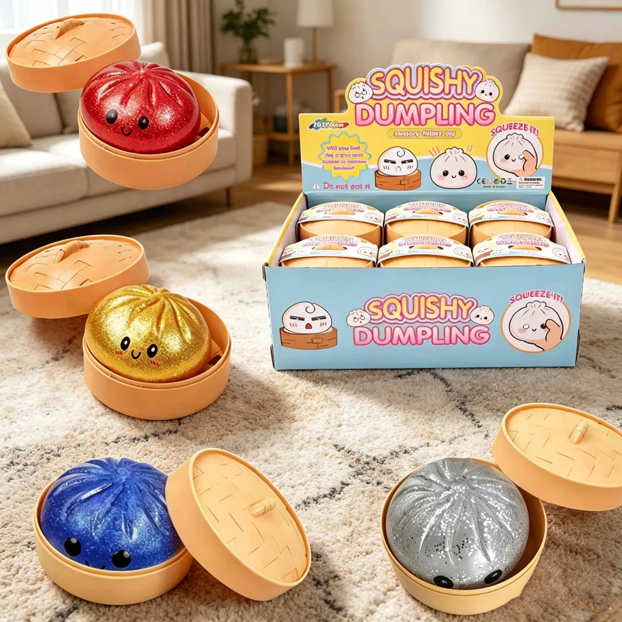 New exquisite and cute design Bun Squishy Stress Ball Soft Slow Rebound Sensory Squeeze Toys Fidget Toy Stress Relief Gife