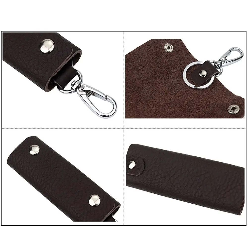 Multifunctional Car Key Pouch Bag Fashion Leather Vintage Housekeeper Pocket Key Wallet Gift