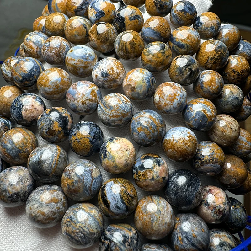 Meihan Natural AAA Namibia Denim Blue Pietersite Smooth Round Loose Beads Stone Hot Selling Sroducts For Jewelry Maikng Design