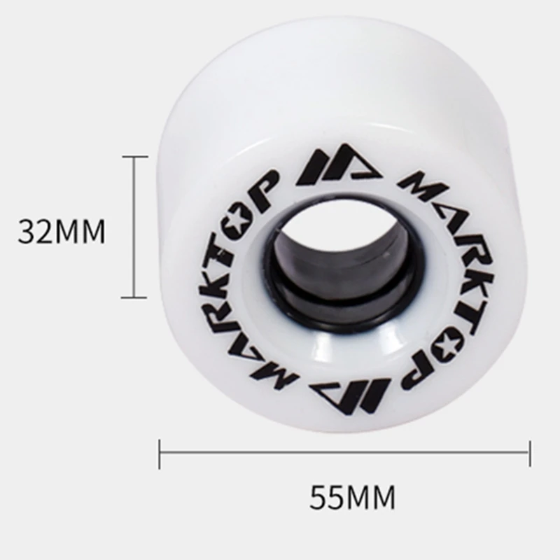 Колеса для скейтборда, искусственная кожа, размеры 55 х32 мм, размеры 4 шт./комплект