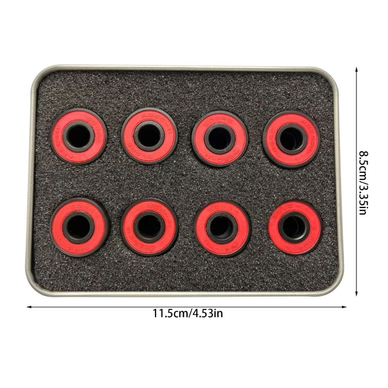 Highly Speed Alloys Hybrids Ceramics Bearings Inlines Skate Skateboards Skate, Pack of 8pcs Ball Bearing