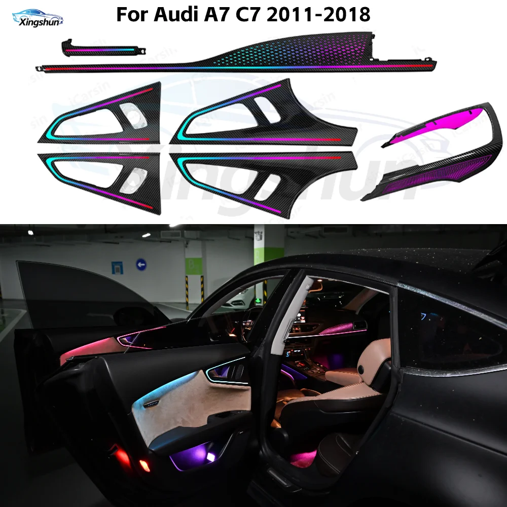 Upgrade 64 Colors Symphony Led Car Interior Ambient Lighting Decoration for Audi A7 C7 2011-2018 Trim Accessories Parts