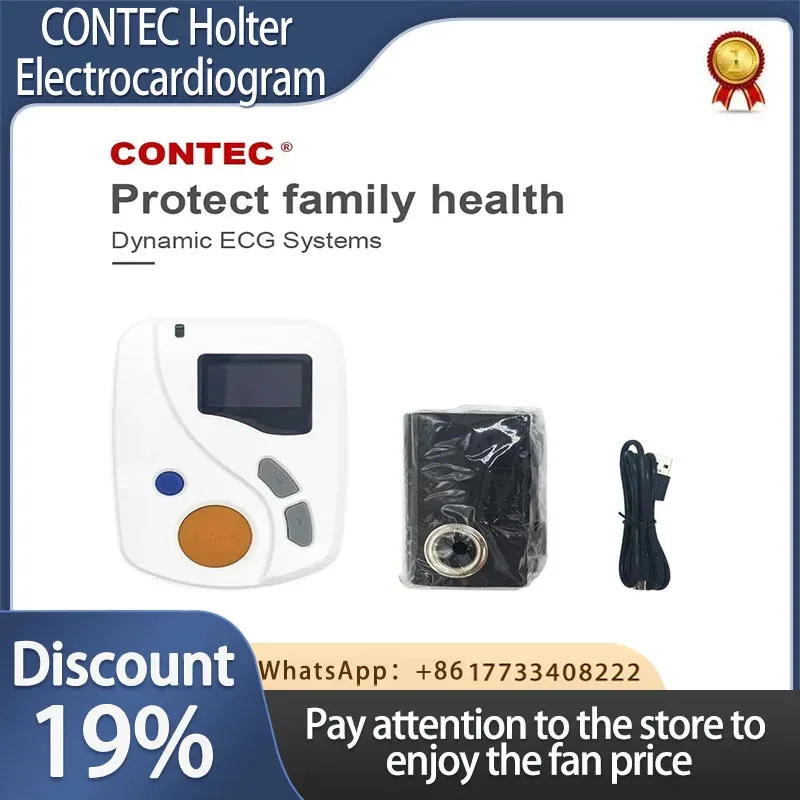 

CONTEC Dynamic 12 Leads ECG Holter Systems, grabador de 48 horas, tarjeta de 2GB, Software analizador (descarga en línea) TLC600